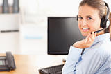 Working woman with a headset