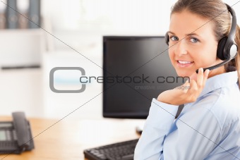 Working woman with a headset