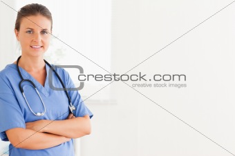 Smiling nurse posing