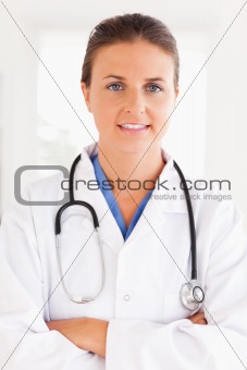 Portrait of a beautiful doctor with a stethoscope