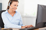 Businesswoman with headset 
