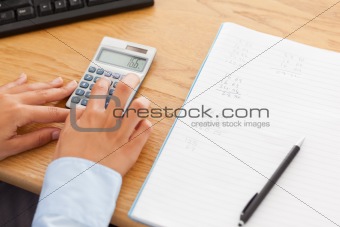 Woman calculating