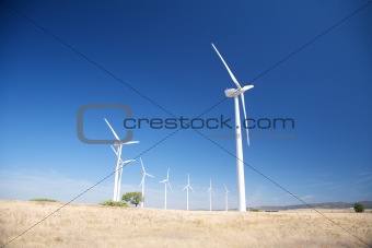 white wind power mills