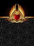 ornate frame with golden heart
