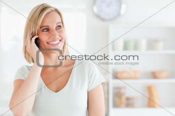 Close up of a young woman on phone
