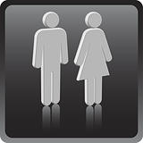 Vector Man & Woman icon over gray background