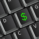 dollar money business concept with computer keyboard