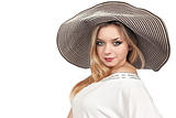 Woman in large hat 