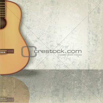 abstract grunge music background with guitar