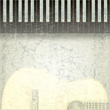 abstract grunge music background with black piano