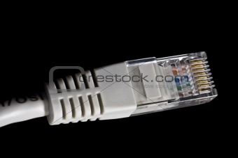 network plug in black background