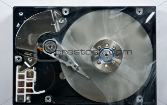 Hard disk drive with smoke