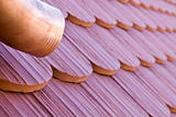 roof tile with part of eaves gutter