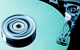 hard disk drive in motion with data - (zero-six)