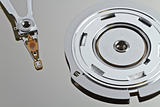 read write head in hard disk drive with platter and spindle