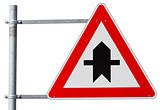 german right of way sign (clipping path included)