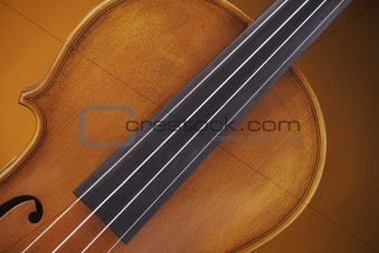 Violin Viola Isolated on Gold Background