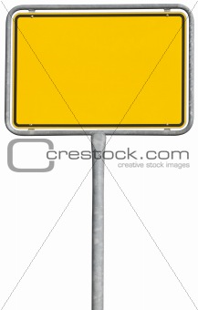 yellow placement sign (clipping path included)