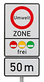 umweltzone -  german traffic sign (clipping path included)