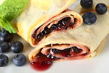 Pancakes Filled with Blueberry Jam