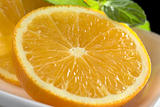 Orange Slices with Mint Leaf