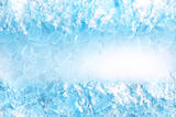 abstract ice cube and snow in blue light background