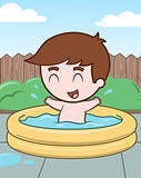 Boy in Pool - vector illustration