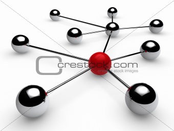 3d chrome red network