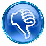  thumb down icon blue, isolated on white background.