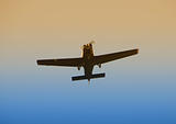 Airplane at dawn