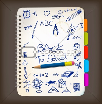 Back to school poster with doodle illustrations