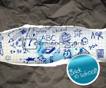 Back to school poster with doodle illustrations