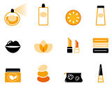 Luxury cosmetics and wellness icon set ( orange & black )
