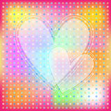 Colorful background with dots and hearts
