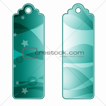 Beautiful green tags or labels with stars