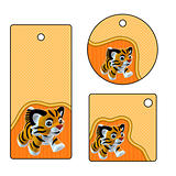 Tag or label collection with a little tiger