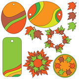 Autumn leaf and tag collection