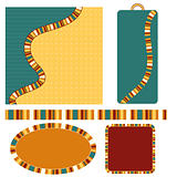 Colorful background, tag, label and trim set