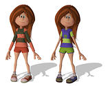 Cute 3D Cartoon Girls