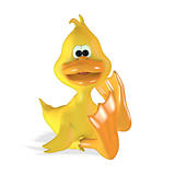 Funny 3D Duck over white background