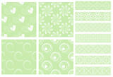 Green and white tiling textures and trims