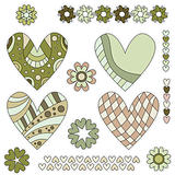 Green and brown hearts collection
