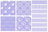 Lilac and white tiling textures and trims
