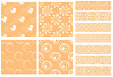 Orange and white tiling textures and trims