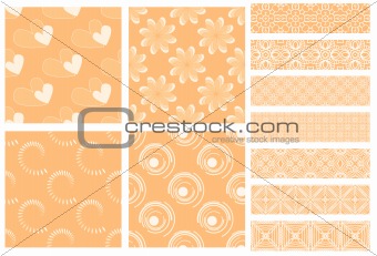 Orange and white tiling textures and trims