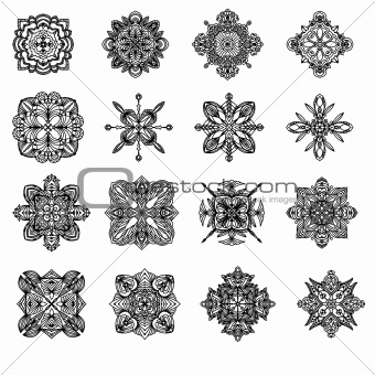 Black detailed ornament collection