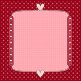 Romantic red background with dots and hearts