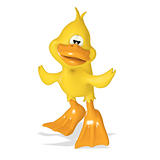 Funny 3D Duck over white background
