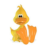 Funny 3D Duck over white background