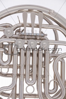 French horn Silver Isolated On White